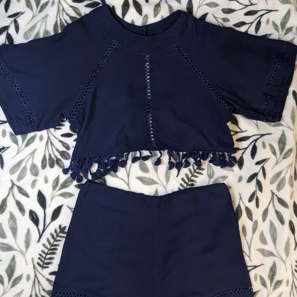 NLW Navy Blue Two-Piece Romper